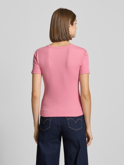 Only Slim fit T-shirt van katoenmix, model 'VAL LIFE' Rosé - 5