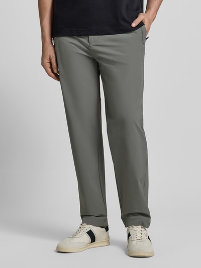 BOSS Orange Straight-Tapered Fit chino met tailleband met trekkoord model 'CHINO' Olijfgroen - 4