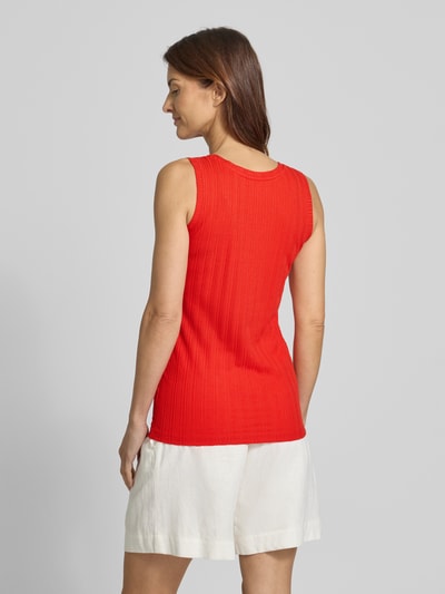 Smith and Soul Top met bandjes en ronde hals, model 'Pointelle' Rood - 5