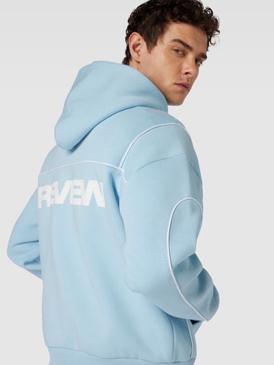 REVIEW Hoodie mit Logo-Print Eisblau 3