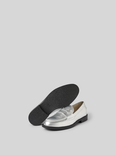 Duke & Dexter Penny-Loafer aus echtem Leder Silber 5