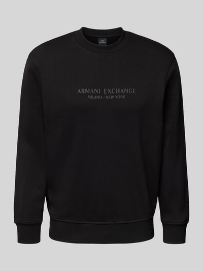 ARMANI EXCHANGE Bluza z nadrukiem z logo i okrągłym dekoltem Czarny 2