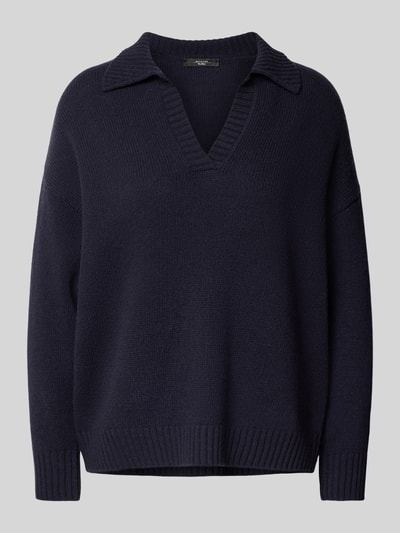 Weekend Max Mara Oversized gebreide pullover met ribboorden, model 'AGRE' Marineblauw - 1