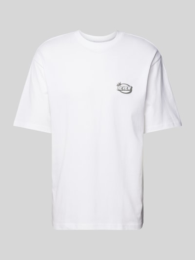 REVIEW T-shirt z detalem z logo Biały 2