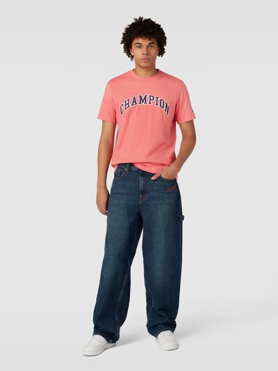 CHAMPION T-Shirt mit Label- und Logo-Stitching Modell 'Rochester' Rot 1