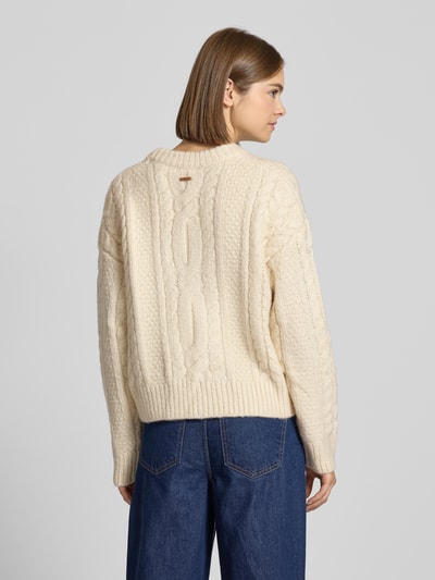 Levi's® Strickpullover mit Zopfmuster Modell 'INES' Ecru 5