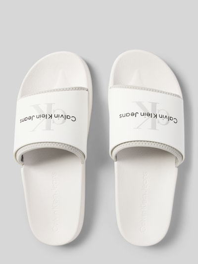 CK Calvin Klein Slides mit Label-Print Weiss 3