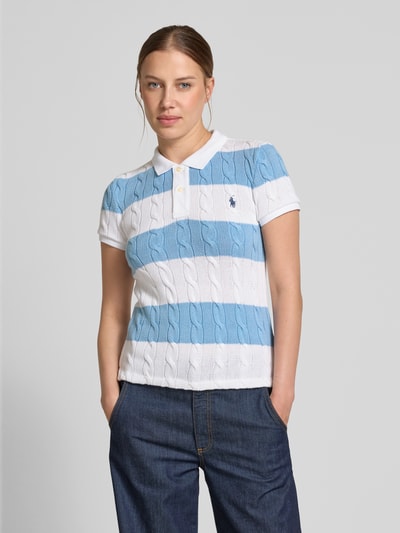 Polo Ralph Lauren Strickshirt mit Polokragen und Label-Stitching Hellblau 4