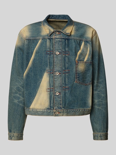 Kenzo kurtka jeansowa o kroju regular fit z efektem dirty wash Niebieski 1