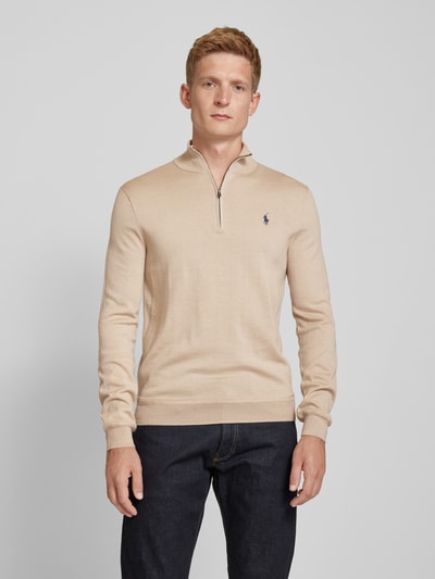 Polo Ralph Lauren Strickpullover mit Troyer-Kragen Sand Melange 4