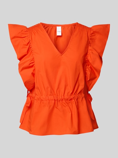 YAS Blousetop met V-hals en volants, model 'ULEA' Rood - 2