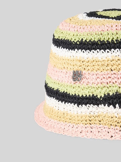 Produktfoto, Bucket Hat mit Label-Applikation Modell 'CALANTHA-RA' von HUGO, Optik: Unifarben, Struktur, Materialverarbeitung: Webware, Papier