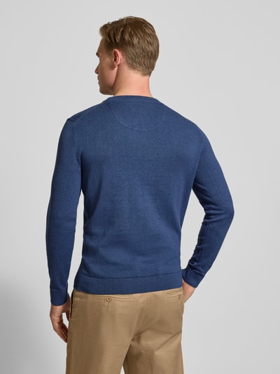 Tom Tailor Regular Fit Strickpullover aus reiner Baumwolle Blau 5