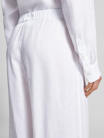 MM by Max Mara Kuloty z lnu z elastycznym pasem model 'CANNETI' Biały 3