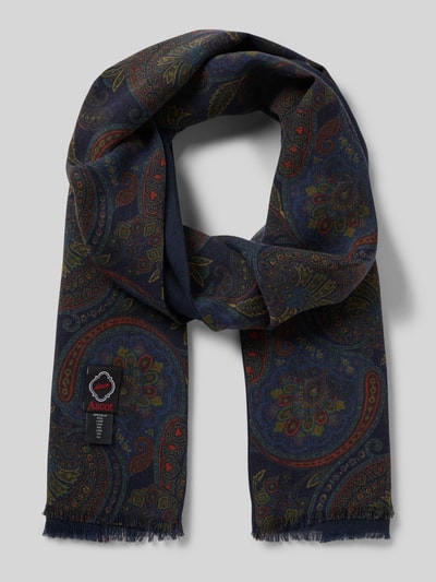 Ascot Schal mit Ausfransungen Marine 1