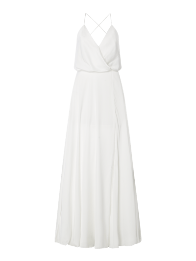 Unique Abendkleid aus Satin Offwhite 1