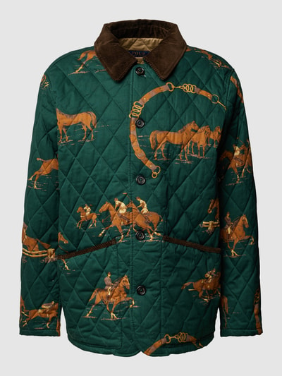 Polo Ralph Lauren Gewatteerd jack met motiefprint, model 'BARN' Zwart - 2