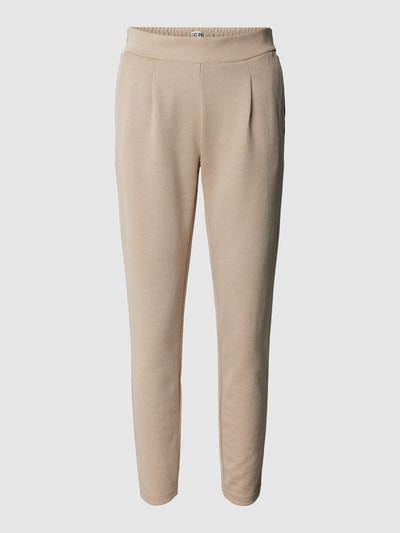 ICHI Stoffhose mit Bundfalten Beige 2