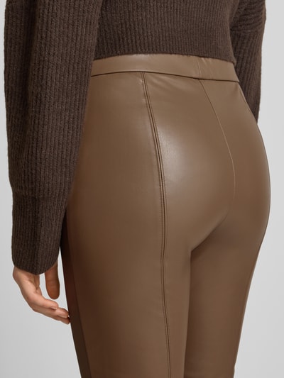 Raffaello Rossi Flared bootcut broek in leerlook, model 'MACY' Beige - 3