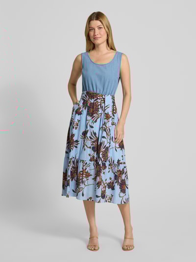 More & More Midi-jurk met strikceintuur Bleu - 4