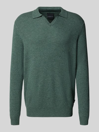 bugatti Gebreide pullover met polokraag Kaki - 2