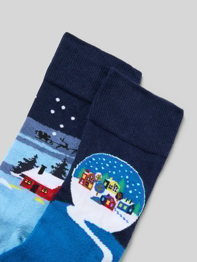 Christian Berg Men Socken mit geripptem Abschluss Metallic Blue 2