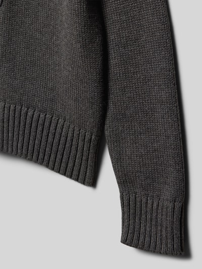 Polo Ralph Lauren Teens Regular Fit Pullover in Strick-Optik mit Logo-Patch Anthrazit Melange 2