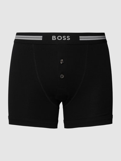 BOSS Boxershort met logo in band, model 'Trunk' Zwart - 2