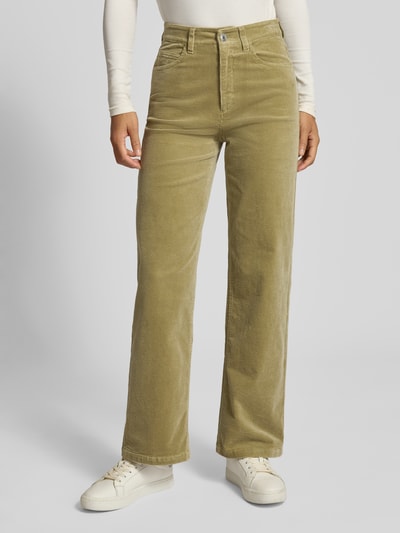 Marc O'Polo Denim Spodnie sztruksowe z szerokimi nogawkami z mieszanki bawełny Trzcinowy 4