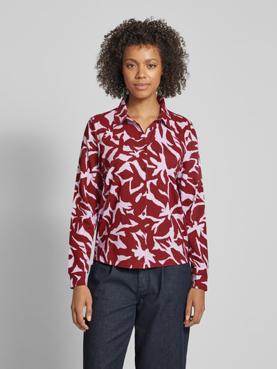 s.Oliver RED LABEL Regular fit blouse met platte kraag Kersenrood - 4