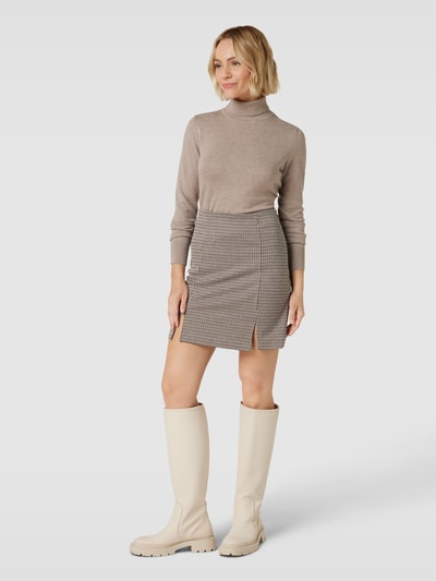 ICHI Spódnica mini ze wzorem w kratę model ‘Kate’ Beżowy 1