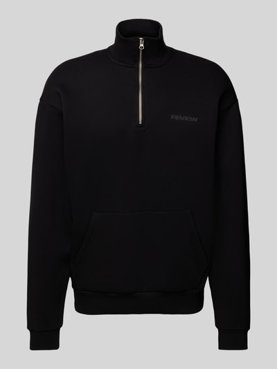 REVIEW Sweatshirt mit Label-Print Black 1