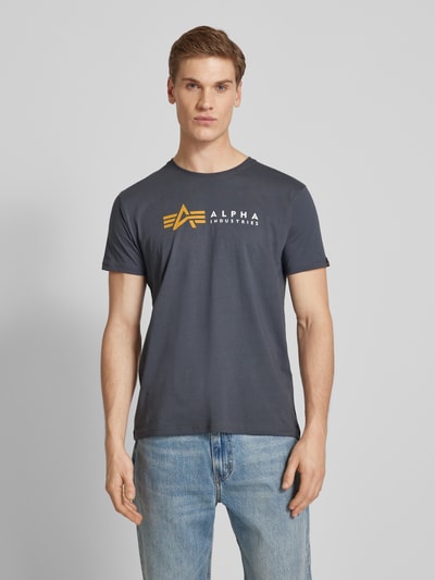 Alpha Industries T-shirt met labelprint Antraciet - 4