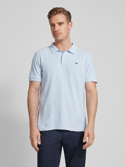 Fynch-Hatton Poloshirt met logostitching Lichtblauw gemêleerd - 4