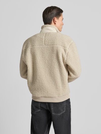 BOSS Orange Slim Fit Sweatjacke in Teddyfell-Optik Modell 'ZE_COZISOLID' Sand 5