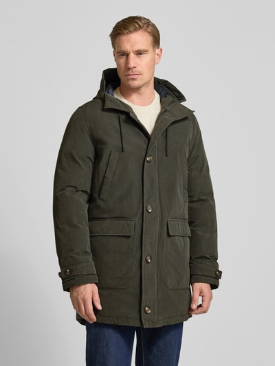 ECOALF Parka z kapturem i kieszeniami z patką model ‘TASKA’ Oliwkowy 4