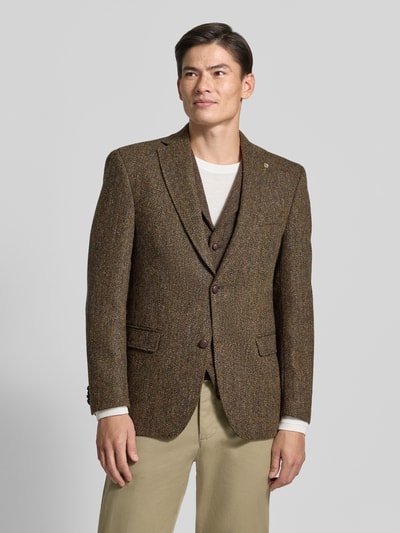 Carl Gross Slim Fit 2-Knopf-Sakko mit Pattentaschen Modell 'Theo' Hellbraun 4