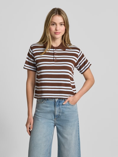 Neo Noir Regular Fit Poloshirt mit Knopfleiste Modell 'Mulann' Dunkelbraun 4