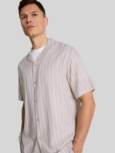 Tom Tailor Denim Relaxed Fit Freizeithemd aus Viskose-Leinen-Mix Beige 3