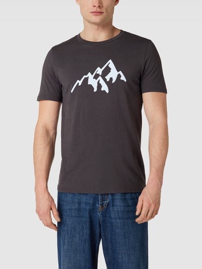 Armedangels T-Shirt mit Motiv-Print Modell 'JAAMES CENTER MOUNTAIN' Anthrazit 4