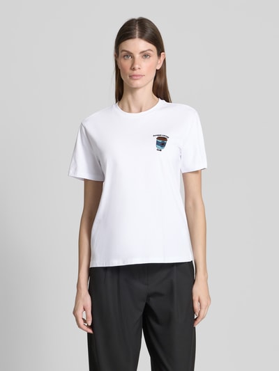 Vila T-shirt met motiefprint, model 'NORA' Offwhite - 4