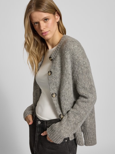 Marc O'Polo Denim Relaxed Fit Strickjacke aus Schurwoll-Mix  Hellgrau Melange 3