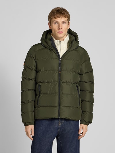 Superdry Steppjacke mit Kapuze und seitlichen Reißverschlusstaschen Khaki 4