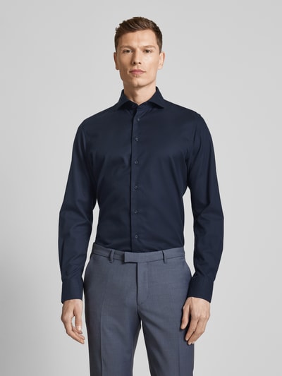 Profuomo Slim Fit Businesshemd aus Popeline Marine 4