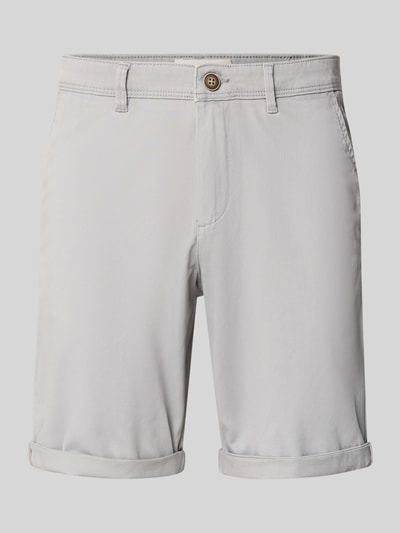 Produktfoto, Regular Fit Shorts met steekzakken model 'BOWIE' van Jack & Jones, mix van katoen en elastaan, lichtgrijs, omslag, bandwijdte maat M 43 cm, binnenbeenlengte maat M 26 cm