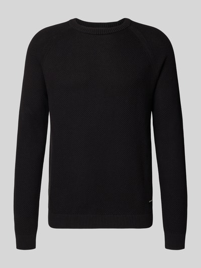 JOOP! Collection Strickpullover mit gerippten Abschlüssen Modell 'Nadion' Black 2