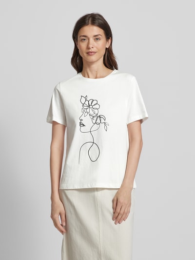 Vila T-shirt z okrągłym dekoltem model ‘COLBA’ Biały 4