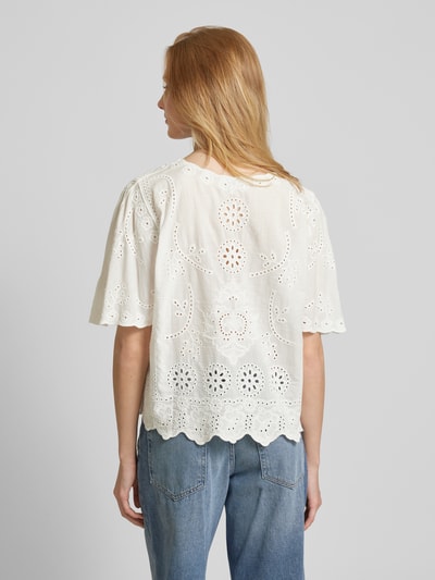 Apricot Blouse met gaatjesmotief Offwhite - 5