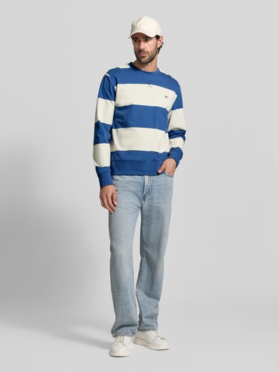 GANT Regular Fit sweatshirt in breilook Koningsblauw - 1