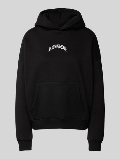 Review Hoodie mit Label-Print Black 1